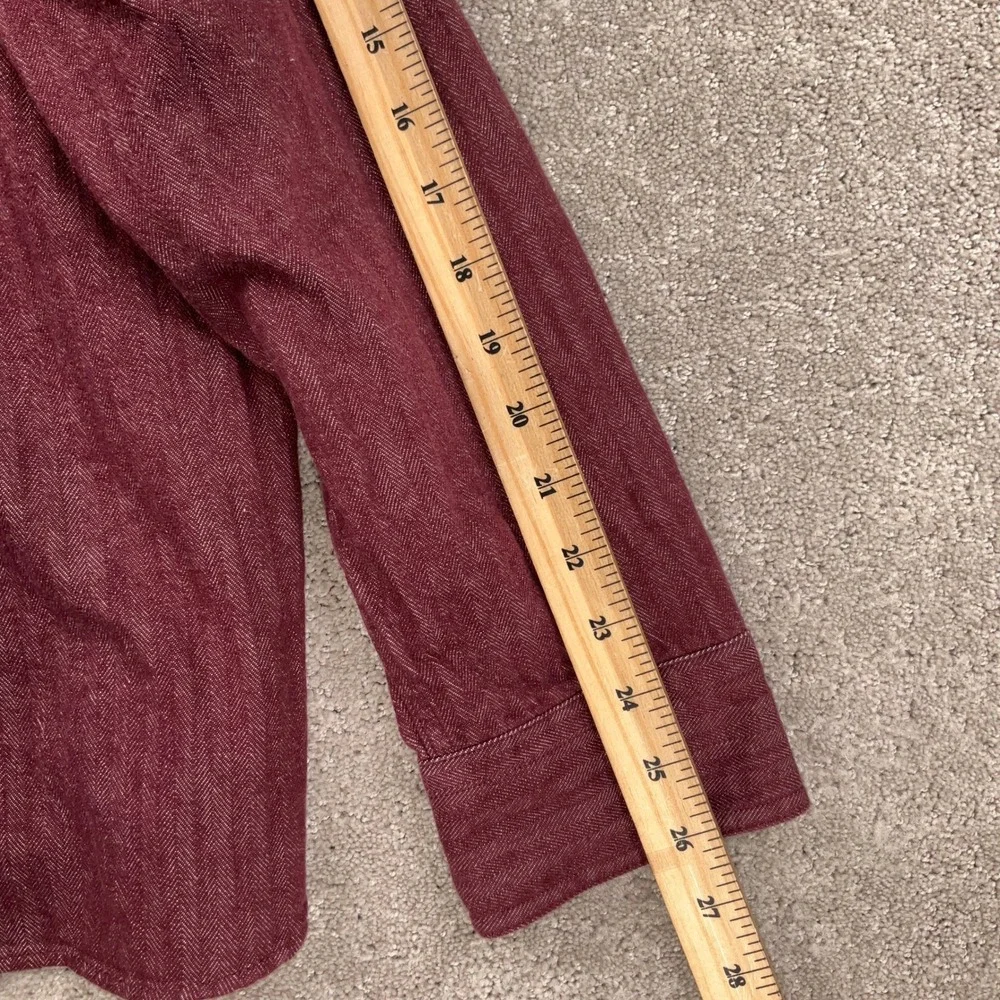 Banana Republic Shacket Men XXL‎ Burgundy Herringbone Standard Fit Shirt Cotton
